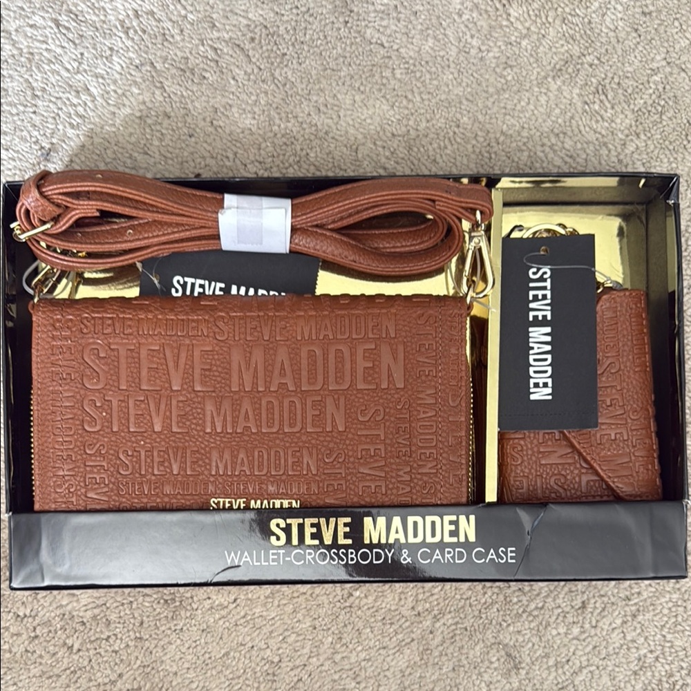 Steve Madden Brown Crossbody Bag and Card Case